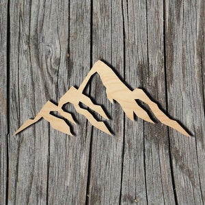 Mountains -  Laser Cut Unfinished Wood Cutout Shapes - Always check sizes and measure