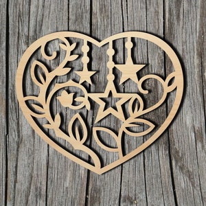 Heart Shape -  Laser Cut Unfinished Wood Cutout Shapes - Always check sizes and measure