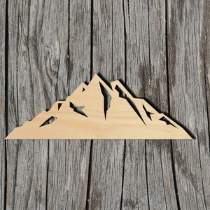 Mountains -  Laser Cut Unfinished Wood Cutout Shapes - Always check sizes and measure