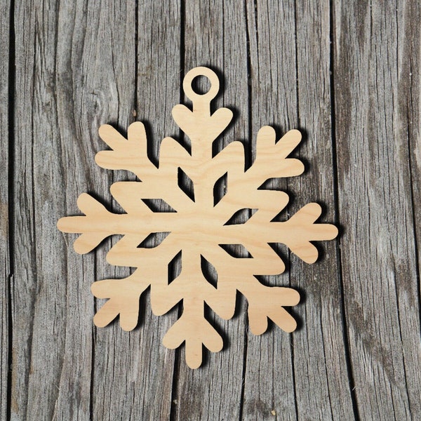 Snowflake Shape -  Laser Cut Unfinished Wood Cutout Shapes - Always check sizes and measure