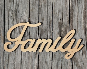 Family wood sign -  Laser Cut Unfinished Wood Cutout Shapes - Always check sizes and measure