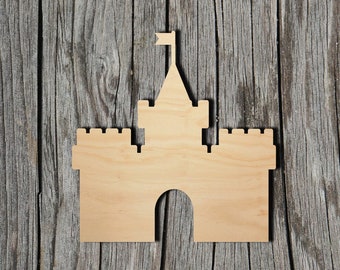 Laser Cut Wood Castle Cutouts | 5mm Baltic Birch Wood Shapes | Multiple Sizes Available
