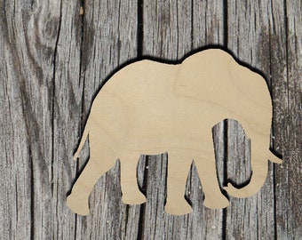 Elephant - Safari -  Laser Cut Unfinished Wood Cutout Shapes - Always check sizes and measure