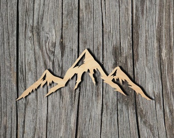 Mountains -  Laser Cut Unfinished Wood Cutout Shapes - Always check sizes and measure