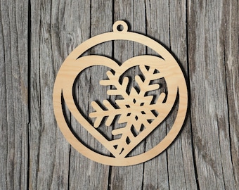 Christmas Ornament -  Laser Cut Unfinished Wood Cutout Shapes - Always check sizes and measure