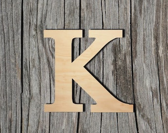 Greek Kappa Letter - Laser Cut Unfinished Wood Cutout Shapes - Always check sizes and measure