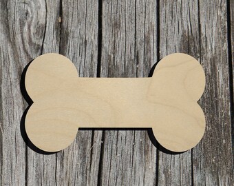 Dog Bone Shape -  Laser Cut Unfinished Wood Cutout Shapes - Always check sizes and measure