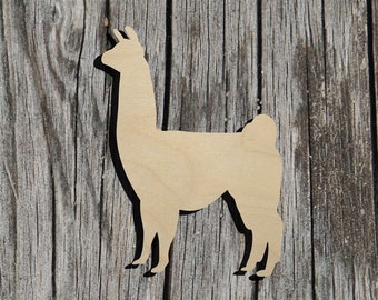 Unfinished Wooden Craft LlamaAlpaca with Watermelon Paint by Line