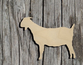Boer Goat Shape -  Laser Cut Unfinished Wood Cutout Shapes - Always check sizes and measure