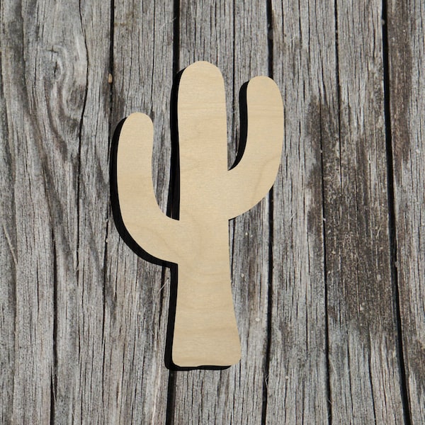 Cactus -  Laser Cut Unfinished Wood Cutout Shapes - Always check sizes and measure