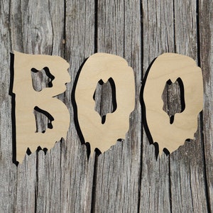 BOO -  Laser Cut Unfinished Wood Cutout Shapes - Always check sizes and measure
