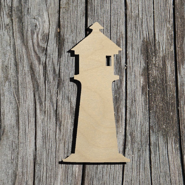 Lighthouse Shape -  Laser Cut Unfinished Wood Cutout Shapes - Always check sizes and measure