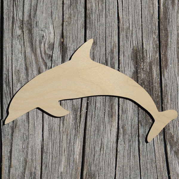 Dolphin -  Laser Cut Unfinished Wood Cutout Shapes - Always check sizes and measure