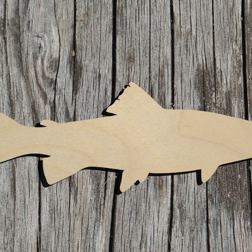 Trout Fish Laser Cut Unfinished Wood Cutout Shapes Etsy