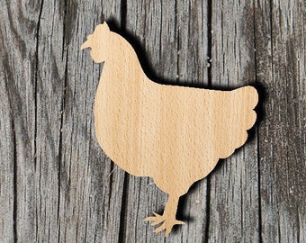 Hen - Chicken -  Laser Cut Unfinished Wood Cutout Shapes - Always check sizes and measure