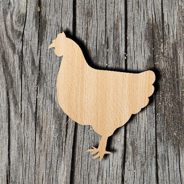 Hen - Chicken -  Laser Cut Unfinished Wood Cutout Shapes - Always check sizes and measure