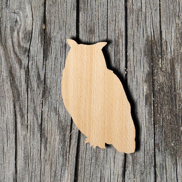 Owl - Wildlife -  Laser Cut Unfinished Wood Cutout Shapes - Always check sizes and measure