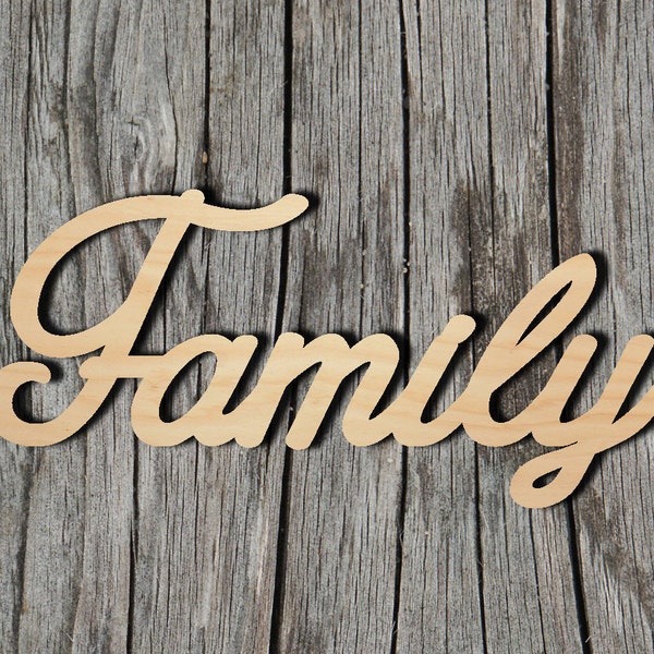 Family wood sign -  Laser Cut Unfinished Wood Cutout Shapes - Always check sizes and measure