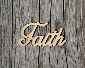 Faith Unfinished Wood Wooden Faith Wood Faith Cutout