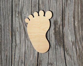 Baby Feet Laser Cut Out Unfinished Wood Shape Craft Supply BBY2