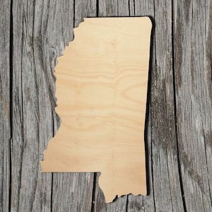 Mississippi State -  Laser Cut Unfinished Wood Cutout Shapes - Always check sizes and measure