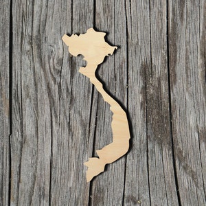 Vietnam -  Laser Cut Unfinished Wood Cutout Shapes - Always check sizes and measure