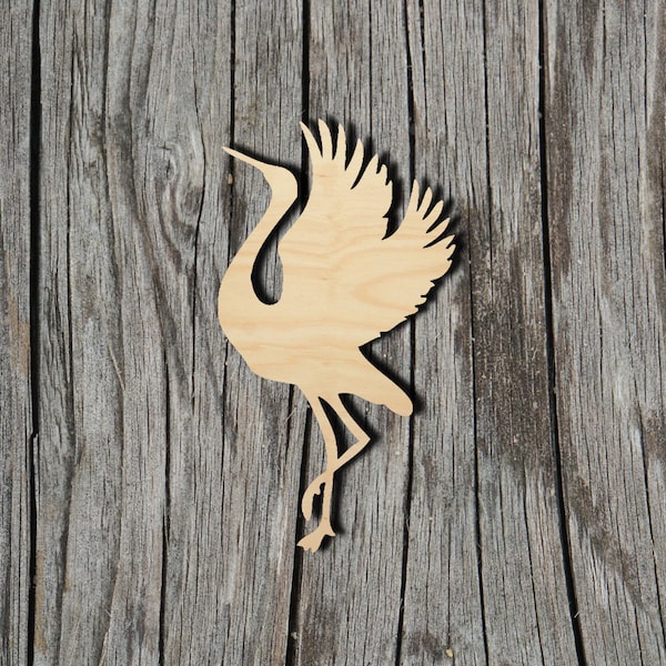 Crane - Laser Cut Unfinished Wood Cutout Shapes - Always check sizes and measure