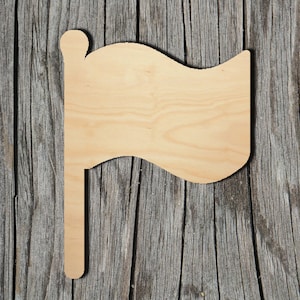Flag Shape -  Laser Cut Unfinished Wood Cutout Shapes - Always check sizes and measure