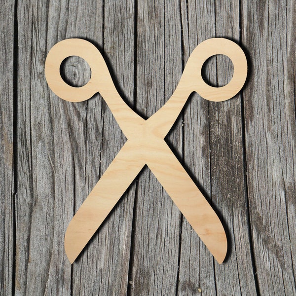 Scissors Shape -  Laser Cut Unfinished Wood Cutout Shapes - Always check sizes and measure