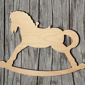 Rocking Horse Shape -  Laser Cut Unfinished Wood Cutout Shapes - Always check sizes and measure