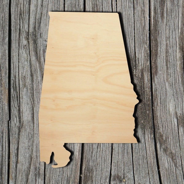 Alabama State -  Laser Cut Unfinished Wood Cutout Shapes - Always check sizes and measure