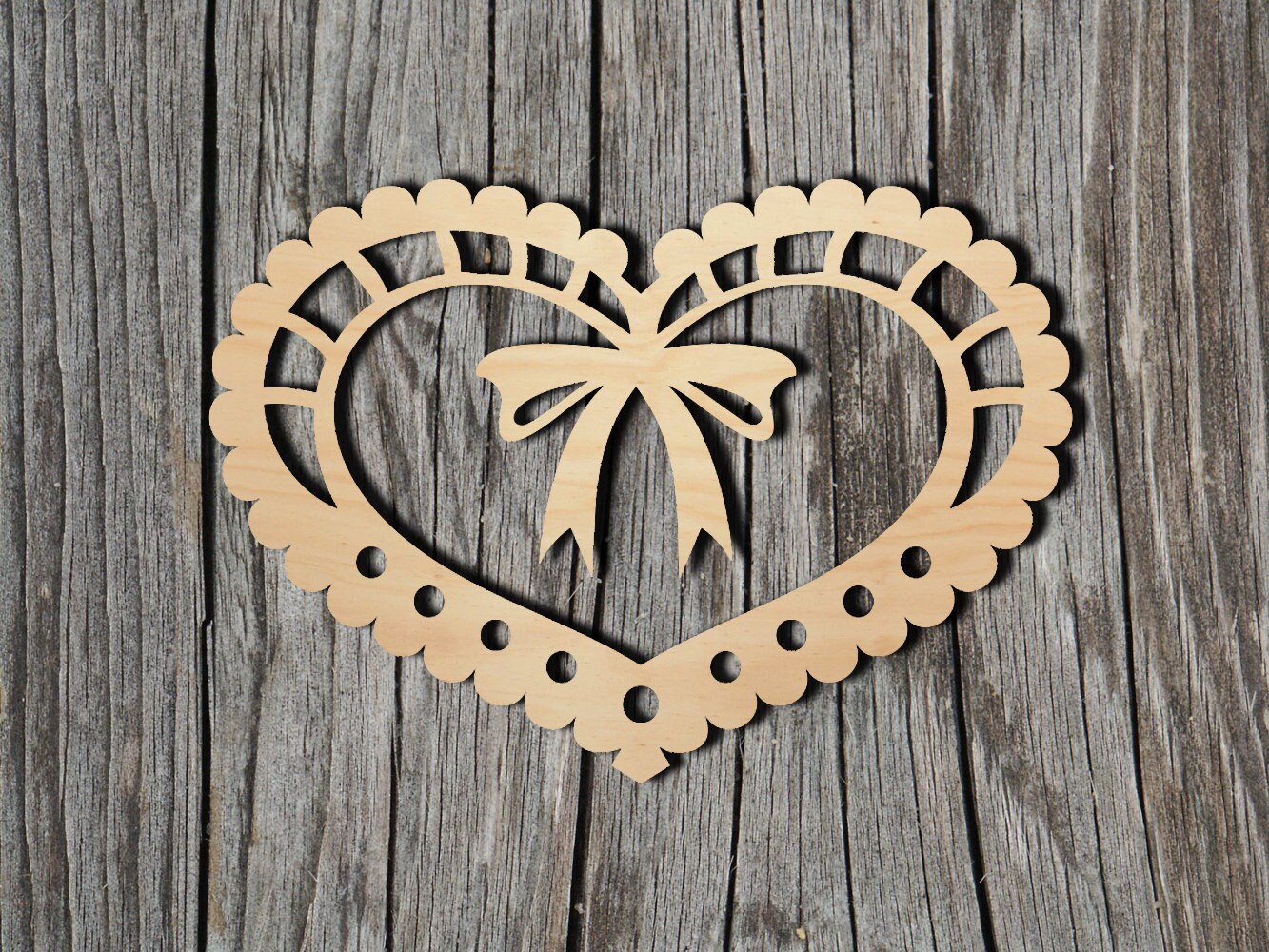 Shop Online Big Valentine Heart Unfinished Wooden Cutout