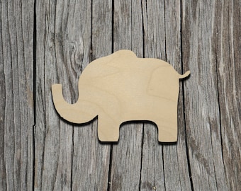 Elephant - Wildlife -  Laser Cut Unfinished Wood Cutout Shapes - Always check sizes and measure