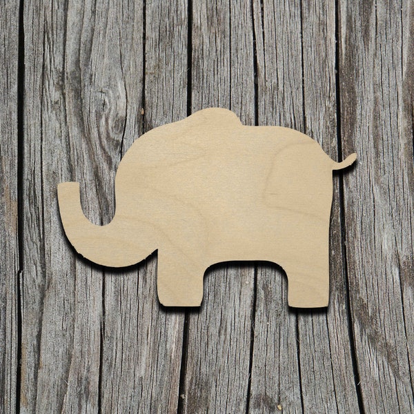 Elephant - Wildlife -  Laser Cut Unfinished Wood Cutout Shapes - Always check sizes and measure