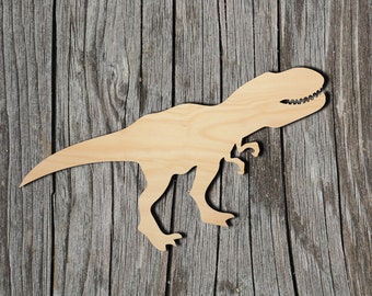 Dinosaur Wood Cutout - Laser Cut Unfinished 1/8" Baltic Birch Plywood Shape - DIY Craft Supply