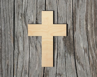 Cross -  Laser Cut Unfinished Wood Cutout Shapes - Always check sizes and measure