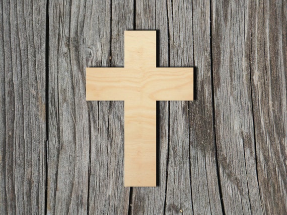 Cross - Laser Cut Out Unfinished Wood Craft Shape REL5 Cross - Laser Cut Out Unfinished Wood Craft Shape REL5