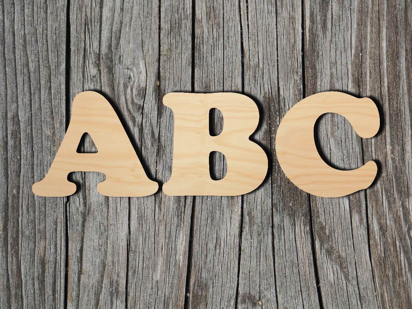 A-Z - Upper Case Letters - Laser Cut Unfinished Wood Cutout Shapes - Always check sizes and measure