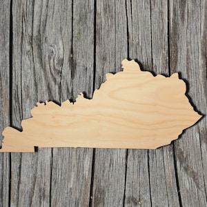 Kentucky State -  Laser Cut Unfinished Wood Cutout Shapes - Always check sizes and measure