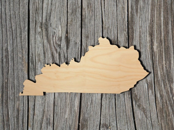 Kentucky US State Laser Cut Out Wood Shape Craft Supply