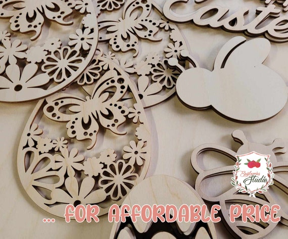 Wood Floral Cut out, Flower shapes, Wooden floral pattern for wood signs,  wood flowery cutout, wood blanks shapes for crafts, unfinished DIY