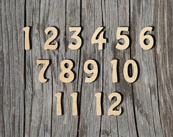 Clock number bundle | Number set from 1 to 12 - Laser Cut Unfinished Wood Cutout Shapes