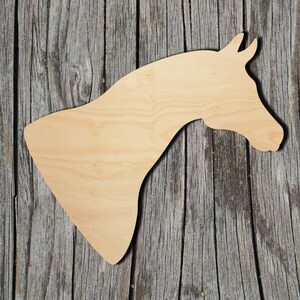 Horse Head Shape -  Laser Cut Unfinished Wood Cutout Shapes - Always check sizes and measure