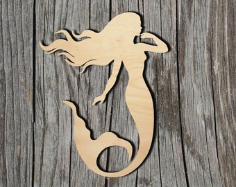 Mermaid Shape -  Laser Cut Unfinished Wood Cutout Shapes - Always check sizes and measure