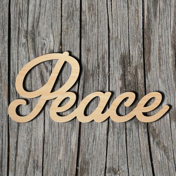 Peace wood sign - Multiple Sizes - Laser Cut Unfinished Wood Cutout Shapes