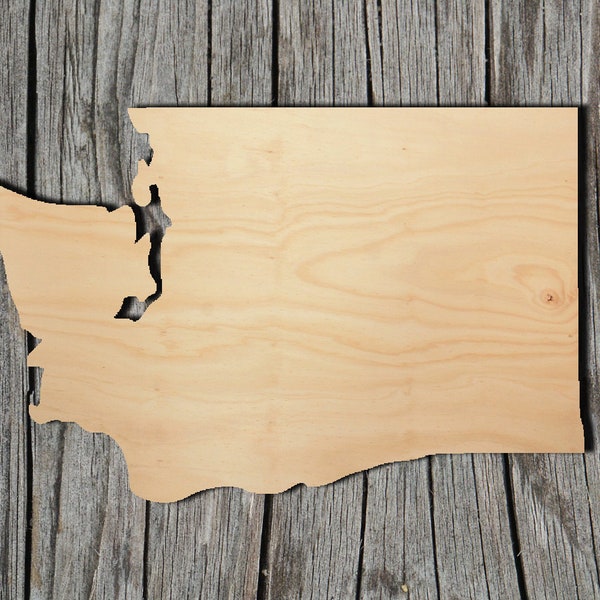 Washington State -  Laser Cut Unfinished Wood Cutout Shapes - Always check sizes and measure