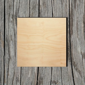 May include: A square piece of light brown wood with a smooth surface. The wood has a natural grain pattern.