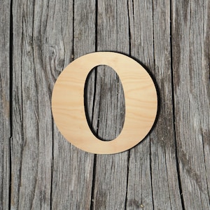 May include: A wooden cutout of the number zero, painted in a light brown color, against a rustic wooden background.