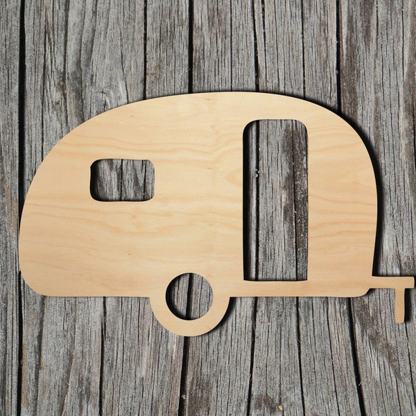 Camper - Trailer -  Laser Cut Unfinished Wood Cutout Shapes - Always check sizes and measure