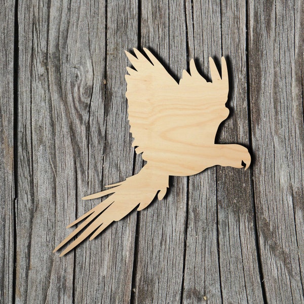 Parrot Shape - Laser Cut Unfinished Wood Cutout Shapes - Always check sizes and measure